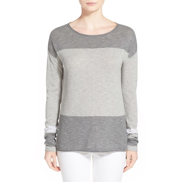 Vince Sweaters - new Vince ✦ Colorblock Boatneck Knit Pullover Sweater ✦ Stone Steel ✦ Size Small